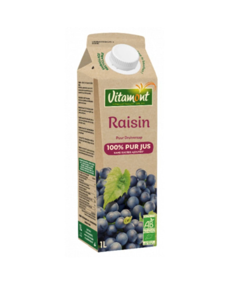 Pur Jus de Raisin Tetra Pak Bio – 1L – Vitamont