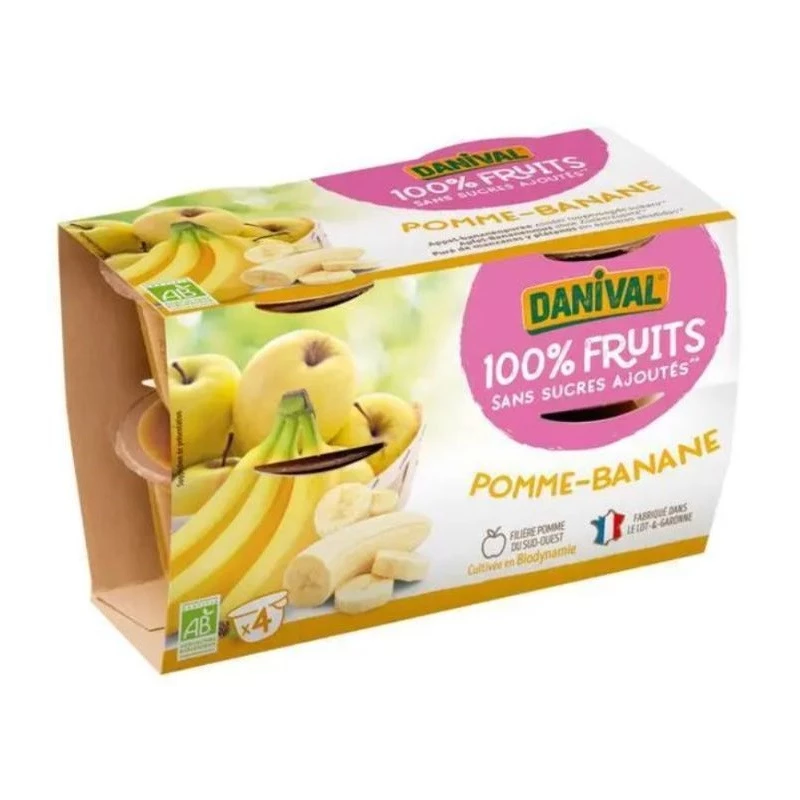 Purée 100% Fruit Pomme Banane - 400g - Danival