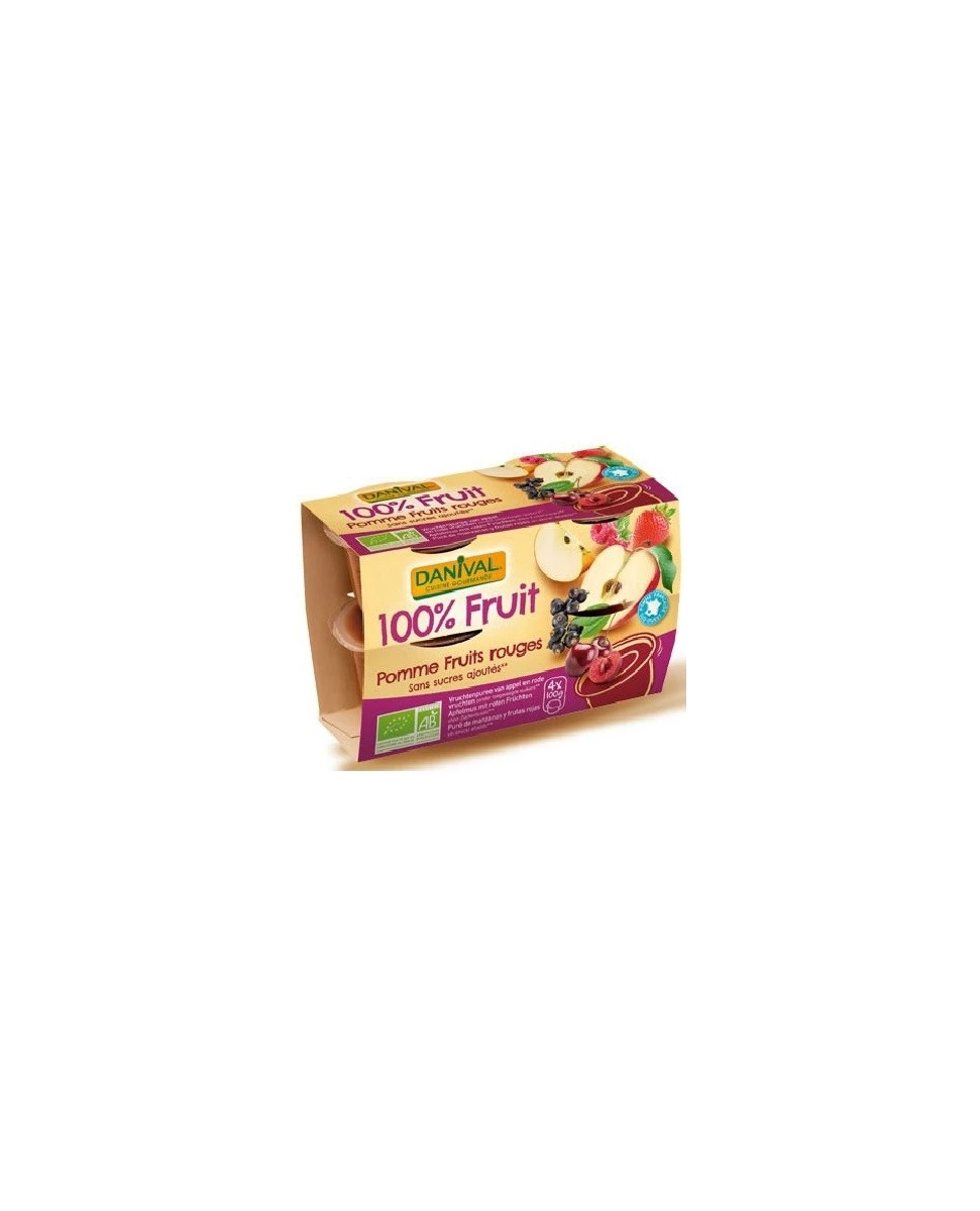Purée 100% Fruit Pomme Fruits Rouges - 400g - Danival