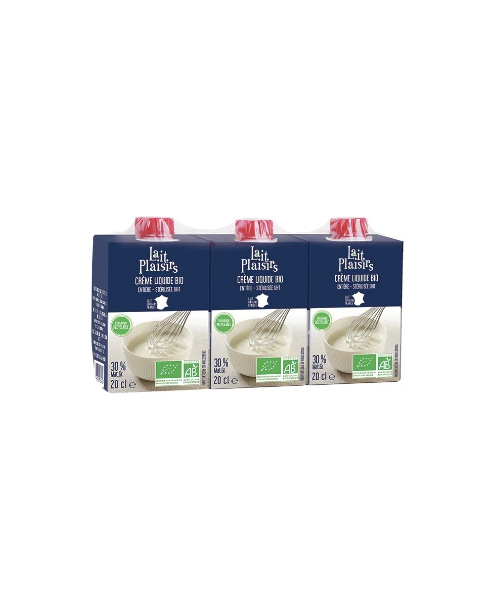 Crème Liquide Bio 30% - 3x20cl - Lait Plaisirs