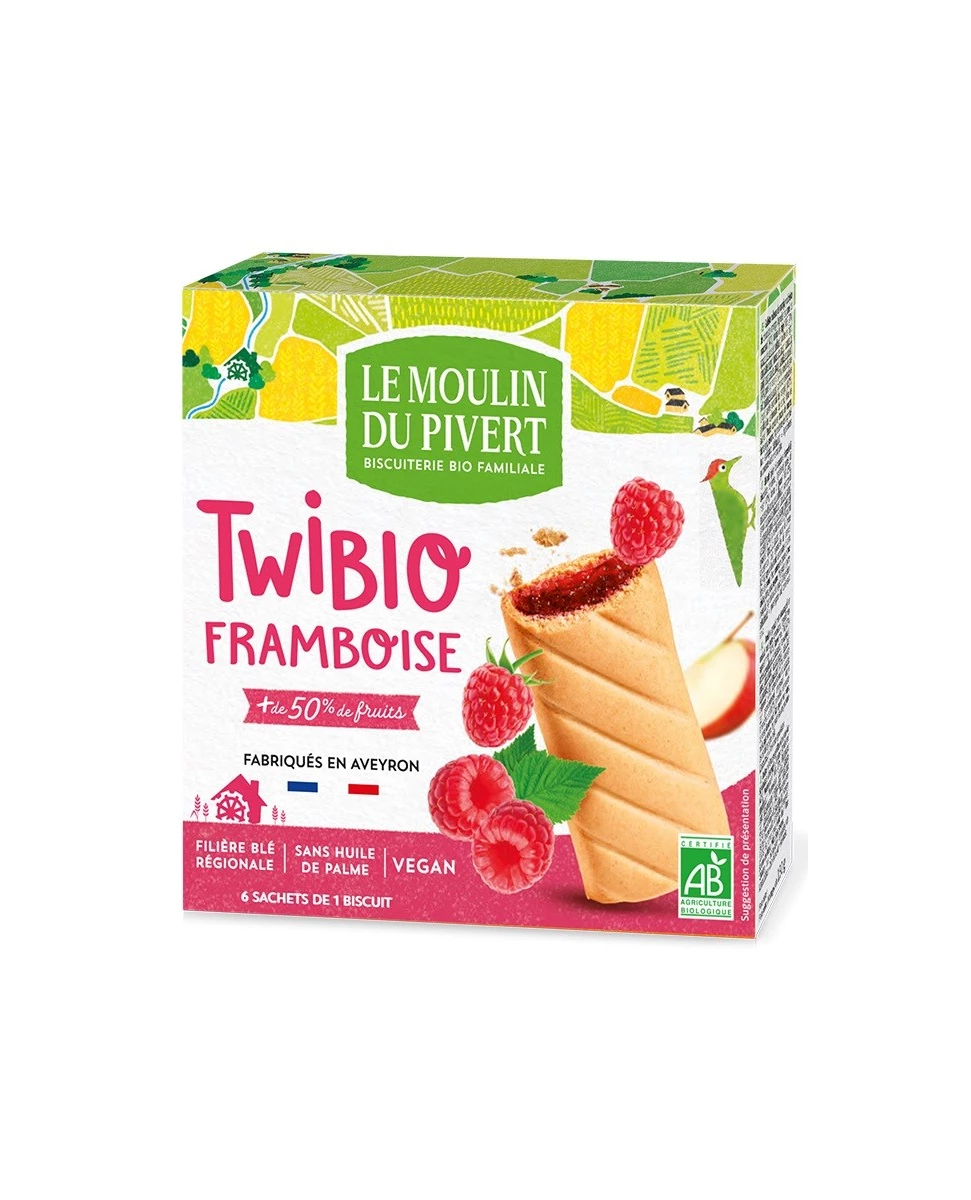 Twibio Fourré Framboise - 150g - Le Moulin Du Pivert