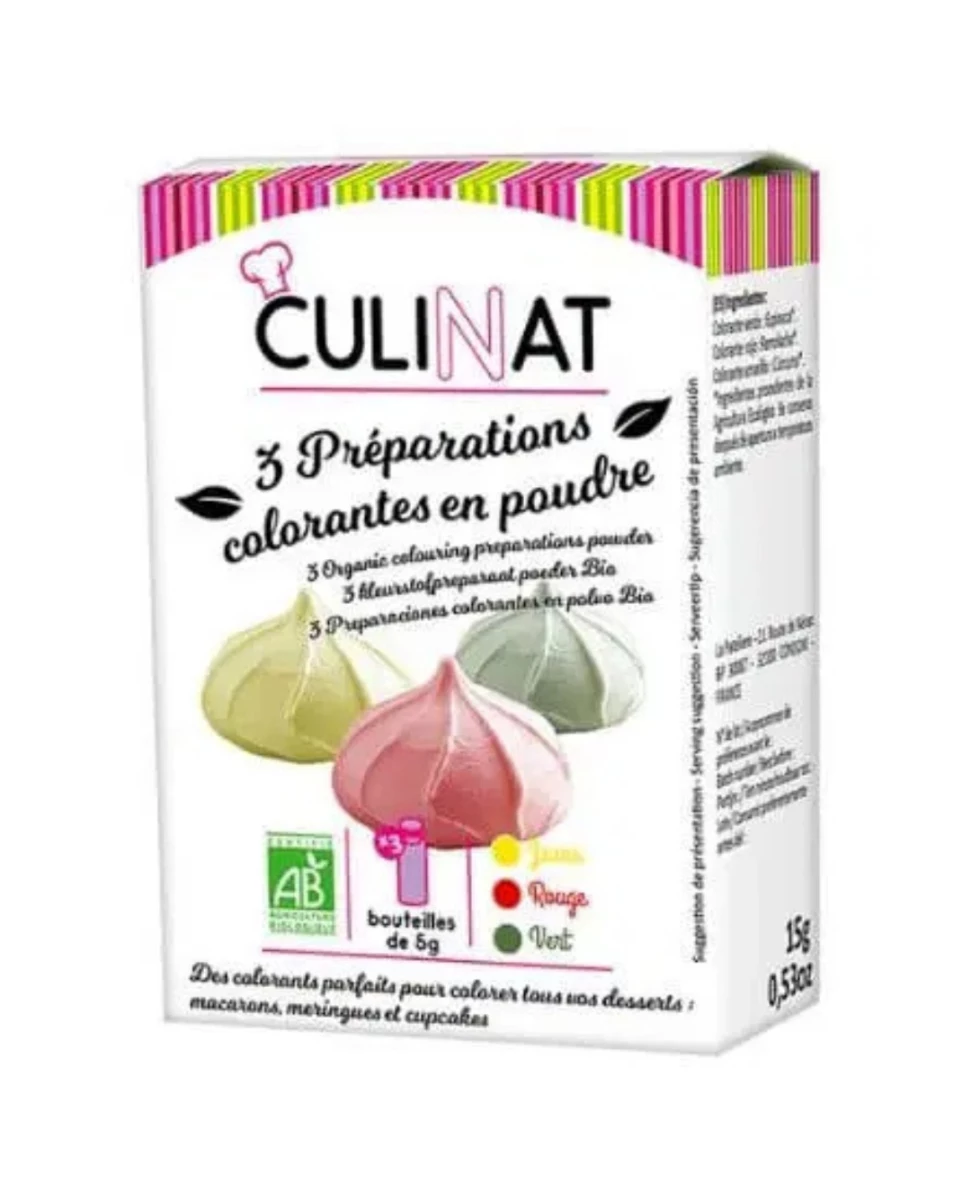 Trio de Colorants Rouge Vert Jaune - 3x5g - Culinat