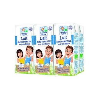 Lait UHT 1/2 écrémé Briquettes - 6x20cl - Grandeur Nature