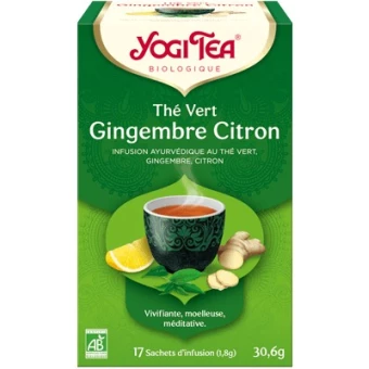 Thé Vert Gingembre Citron - 17 sachets d'infusion - Yogi Tea