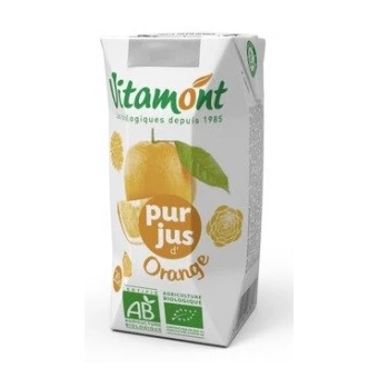 Pur Jus d'Orange Tétra pack - 20cl - Vitamont