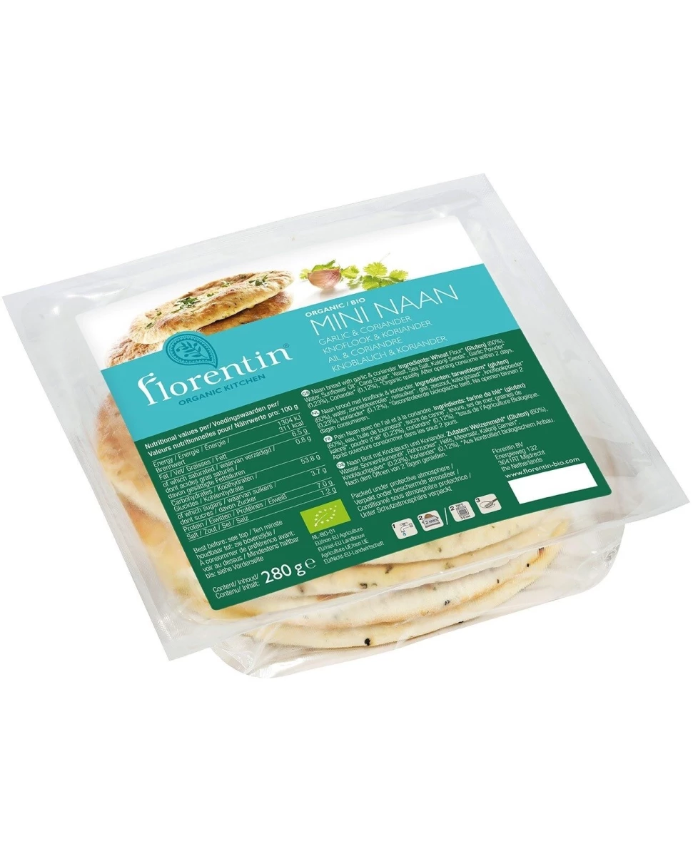 Pain Mini Naan Ail Coriandre - 280gr - Florentin