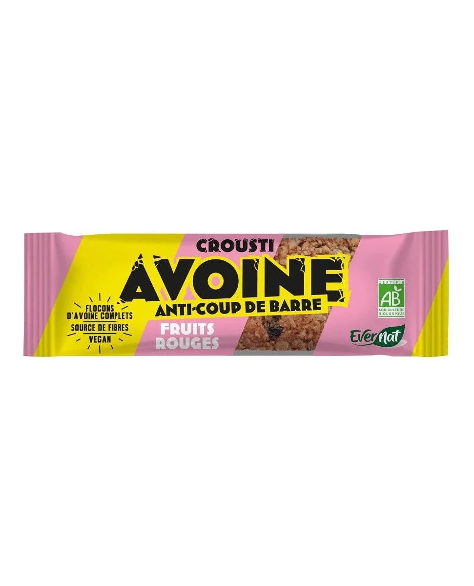 Barre Crousti Avoine Fruits Rouges - 50g - Evernat
