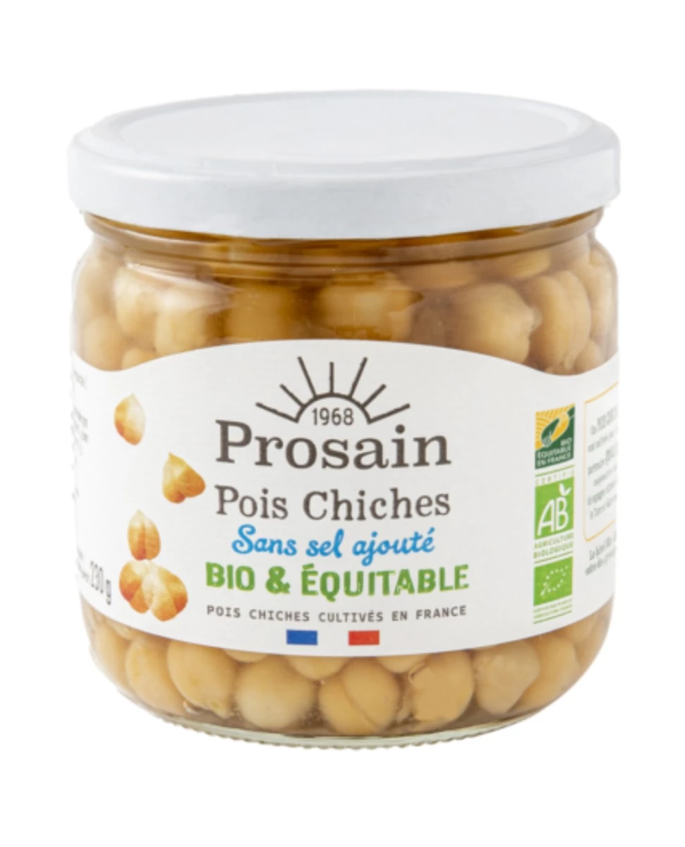 Pois Chiches Bio Sans Sel Ajouté – 345g – Prosain