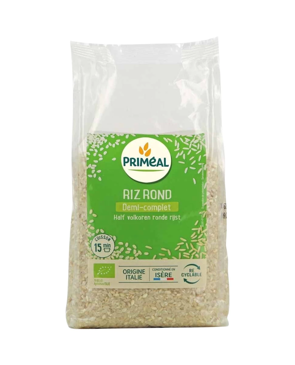 Riz Rond Demi-Complet Italie – 1kg – Priméal