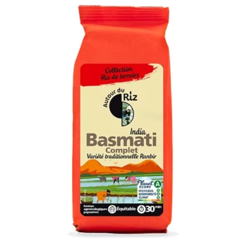 Riz Basmati Complet Bio & Équitable - 500g - Autour du Riz