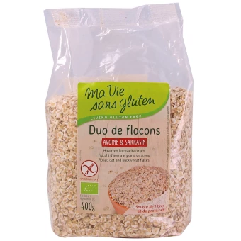 Duo Bio de Flocons Avoine & Sarrasin – 400g – Ma Vie Sans Gluten