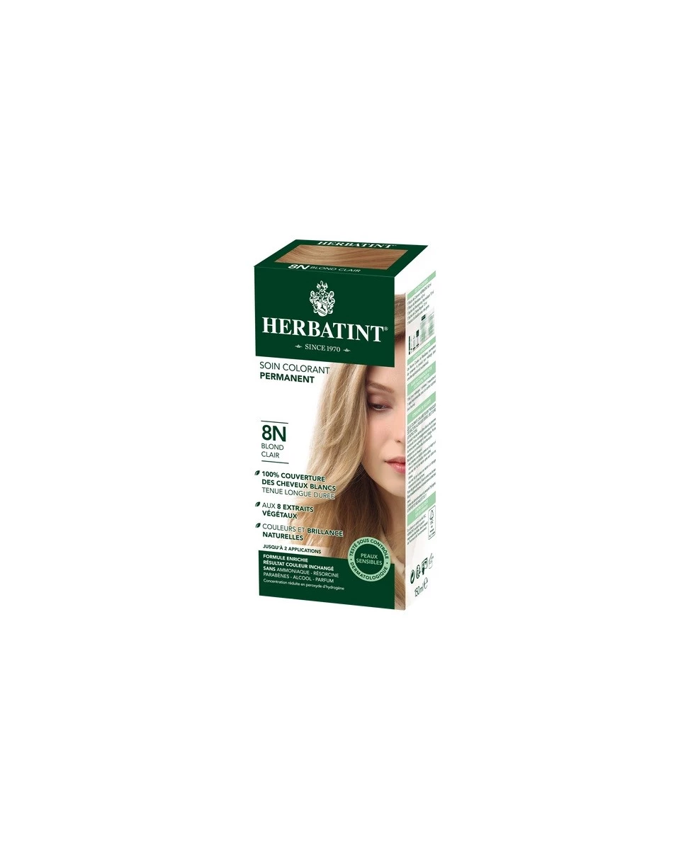 Coloration Cheveux Naturelle 8N Blond Clair - 150ml - Herbatint