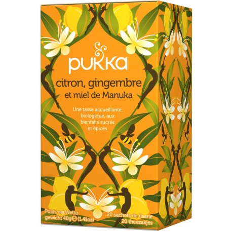 Citron, Gingembre, Miel de Manuka 40g-Pukka