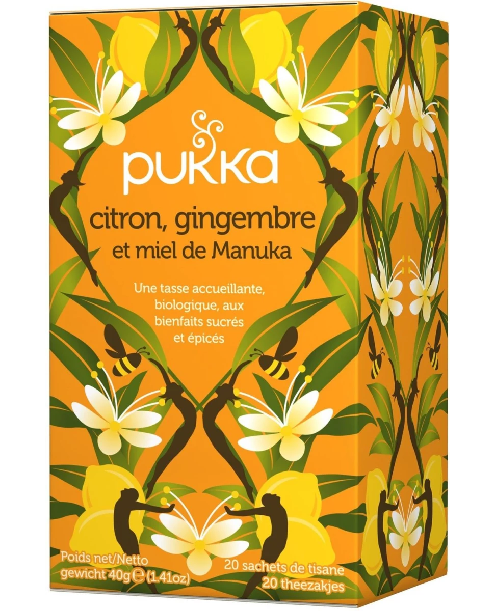 Citron, Gingembre, Miel de Manuka 40g-Pukka