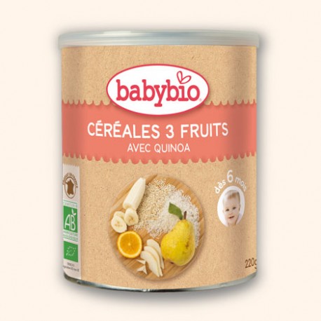 Céréales 3 Fruits avec Quinoa 220g-Babybio