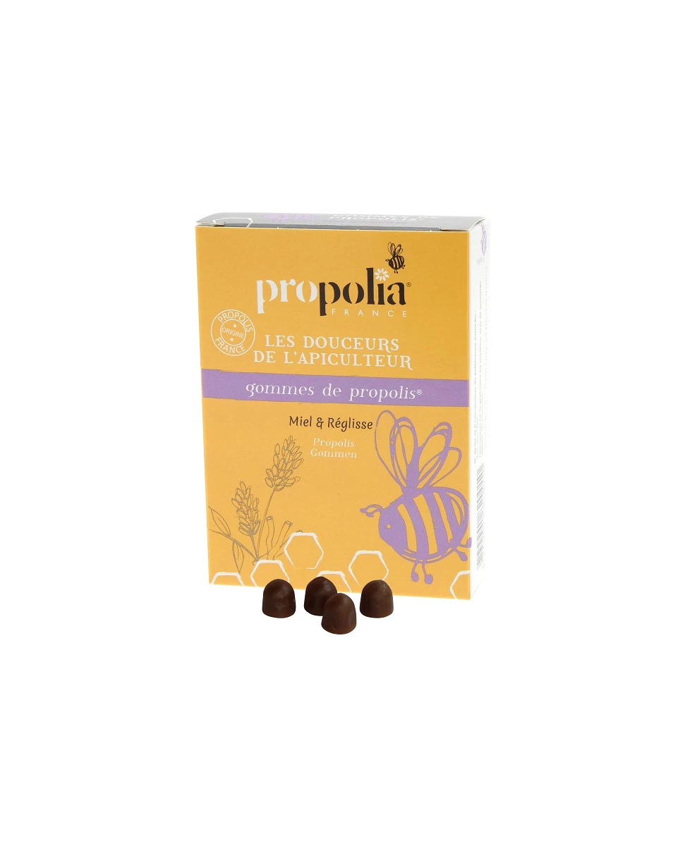 Gomme de Propolis Miel et Réglisse - 45g - Propolia