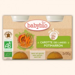 Petits Pots Carotte des Landes et Potimarron - 2 x 130g - Babybio