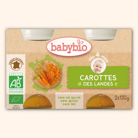 Petits Pots Carotte des Landes - 2 x 130g - Babybio