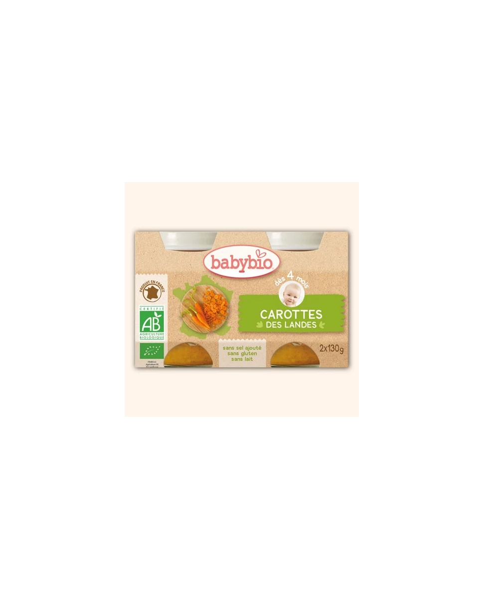 Petits Pots Carotte des Landes - 2 x 130g - Babybio