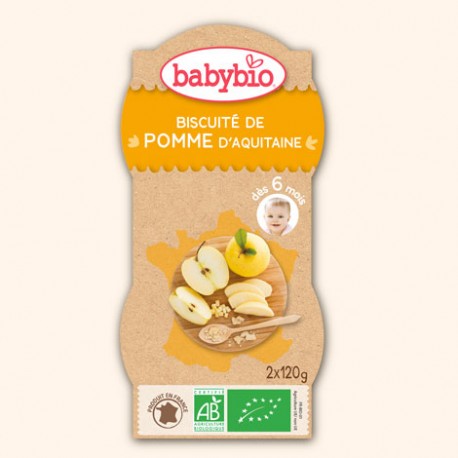 Biscuité de Pomme d'Aquitaine - 2 x 120g - Babybio
