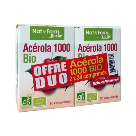 Acerola 1000 - Offre Duo 60 Comprimés - Nat & Form