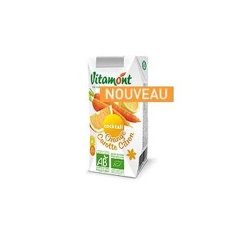 Cocktail Orange Carotte Citron Bio Tétra Pak 6x0.20L-Vitamont