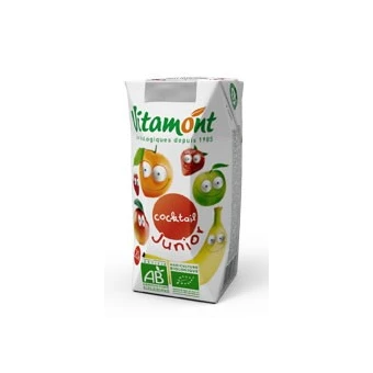 Cocktail Junior 100% Pur Jus de Fruits Bio Tétra Pak 6x0.20L-Vitamont