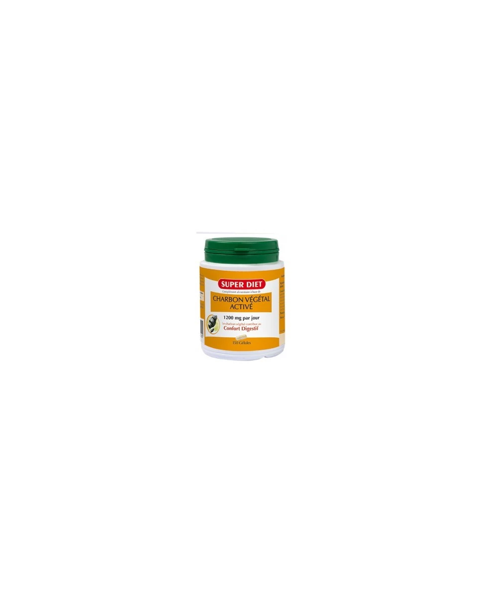 Charbon Végétal Activé - 150 Gélules - SuperDiet