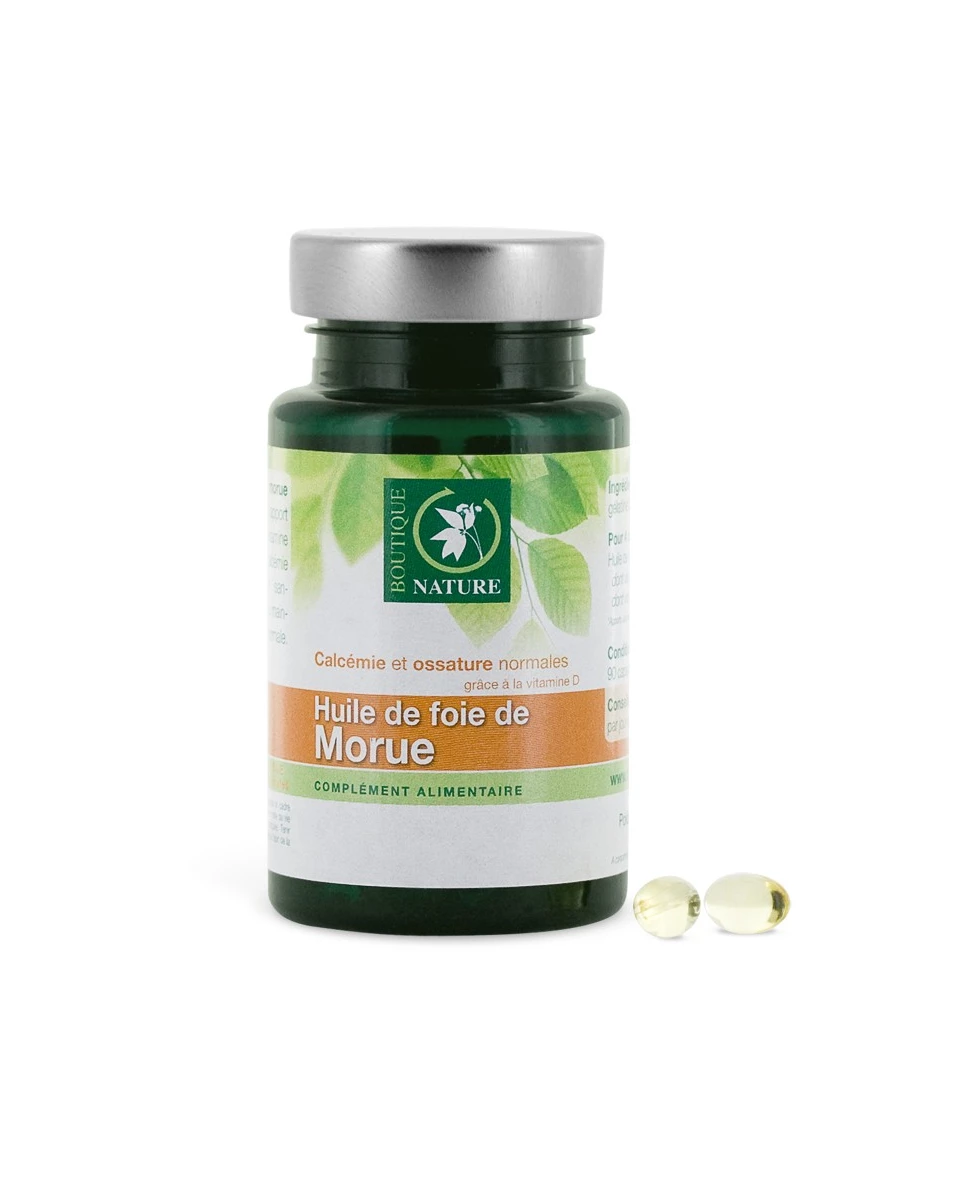 Huile de foie de Morue - 90 Capsules - Boutique Nature