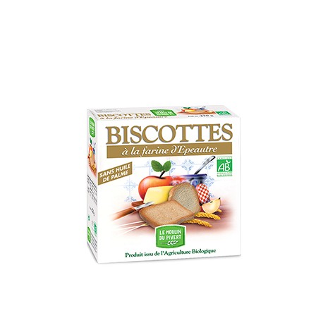 Biscottes Bio à la Farine d'Epeautre 270g-Le Moulin du Pivert