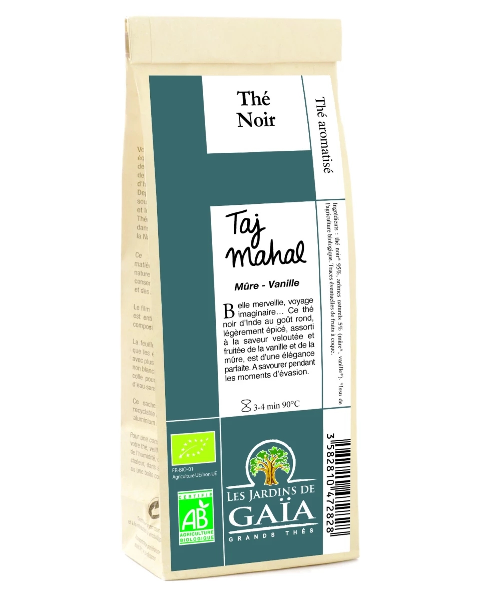 Taj Mahal Mûre-Vanille, Thé Noir 100g-Les Jardins de Gaia