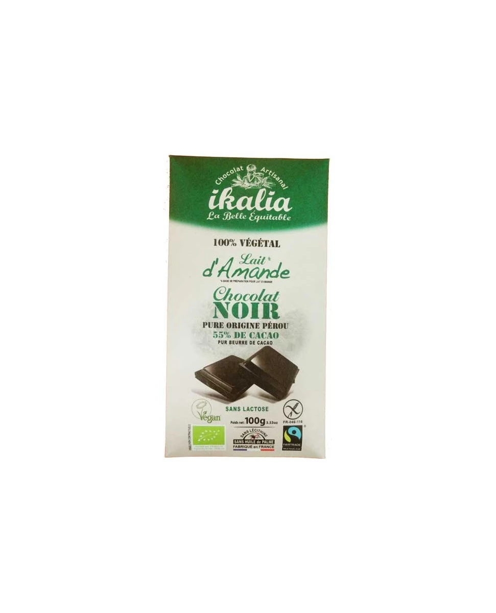 Chocolat Noir 55% Cacao 100% Végétal - 100g - Ikalia