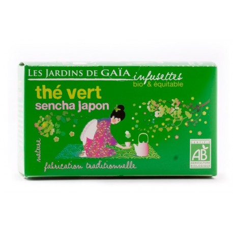 Thé Vert Sencha Japon, Infusettes Bio 32g-Les Jardins de Gaia