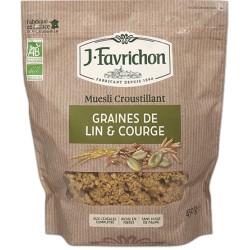 Muesli Croustillant Graines de Lin et Courge 400g-Joseph Favrichon