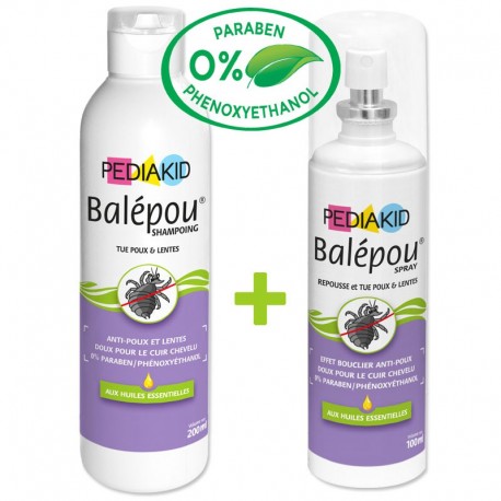 Pediakid Balépou Shampoing et Spray - 200ml + 100ml - Laboratoire Ineldea