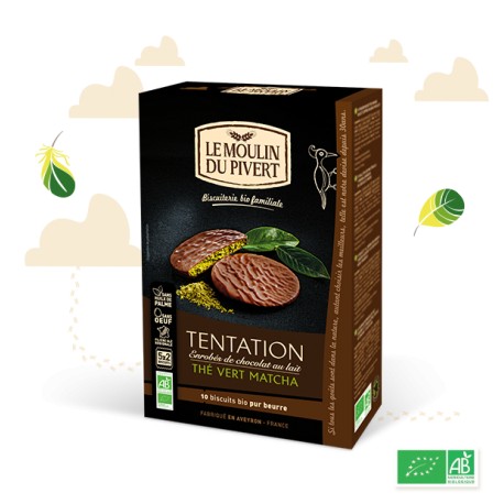 Biscuits Tentation Thé Vert Matcha 130g - Le Moulin du Pivert