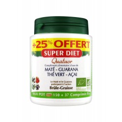 Quatuor Maté - Thé Vert - Guarana - Açai Bio - 187 Gélules - SuperDiet