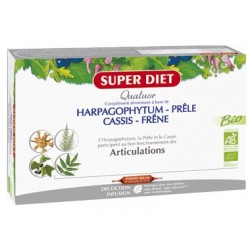 Quatuor Bio Harpagophytum / Prêle / Cassis / Frêne - 20 Ampoules de 15ml - SuperDiet