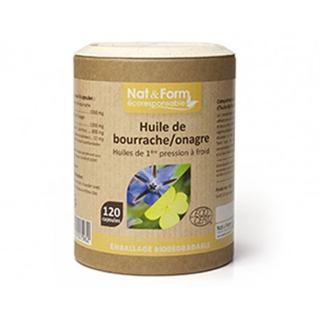 Huiles de Bourrache et Onagre - 120 Capsules - Nat & Form