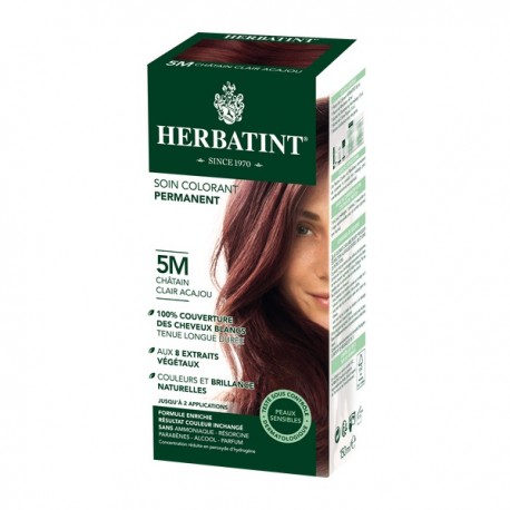 Coloration Cheveux Naturelle 5M Châtain Clair Acajou - 150ml - Herbatint