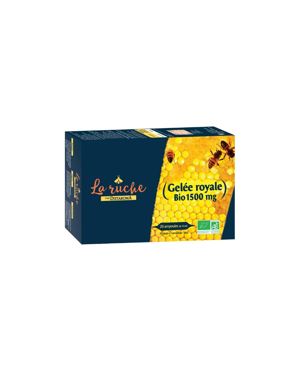 Gelée Royale Bio 1500mg - 20 ampoules de 15ml - DIETAROMA