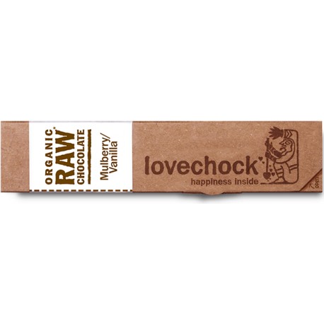 Barre de Chocolat Cru / Mûre Blanche - Vanille - 40g - Lovechock