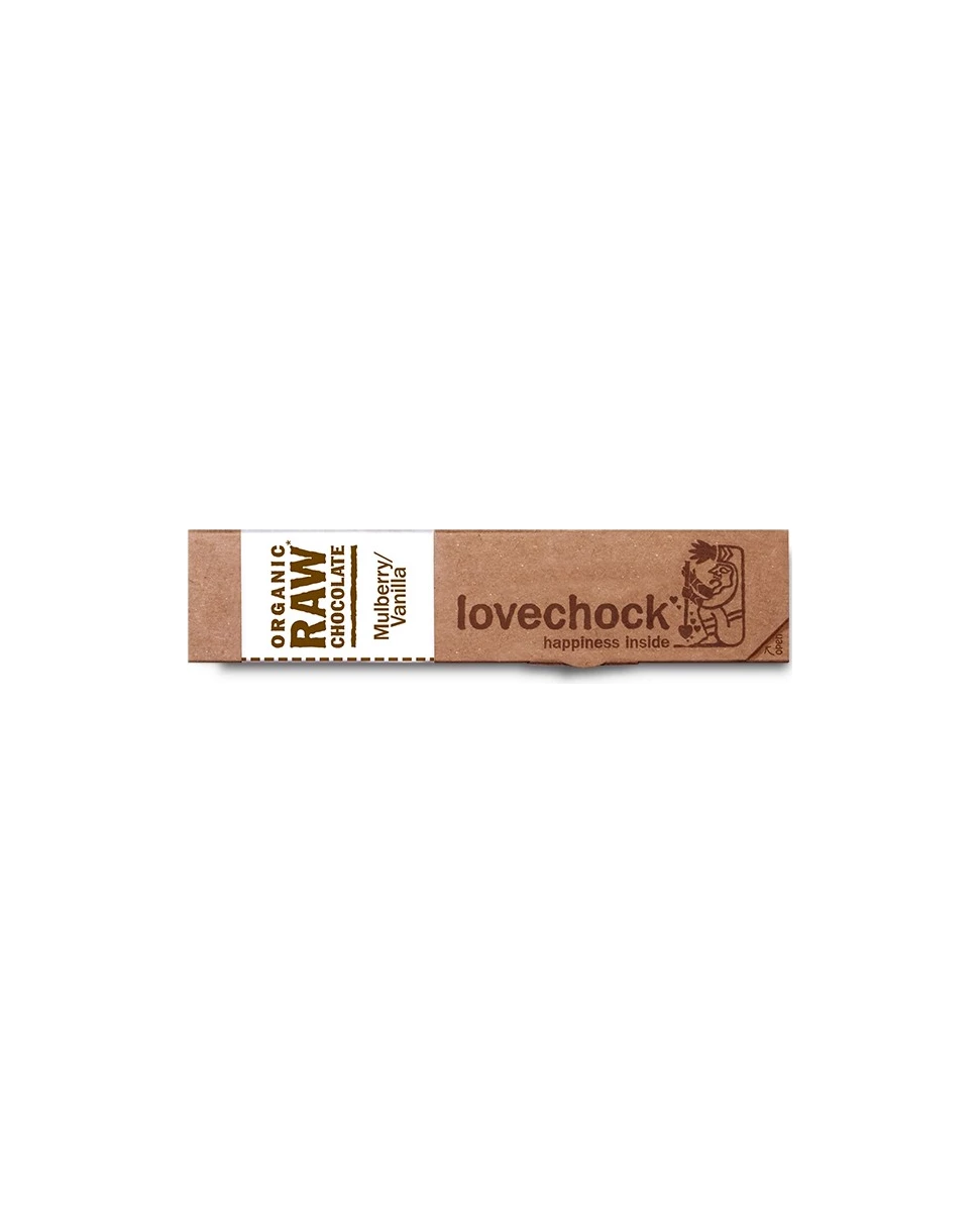 Barre de Chocolat Cru / Mûre Blanche - Vanille - 40g - Lovechock