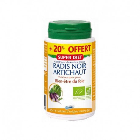 Radis Noir / Artichaut Bio - 108 Gélules - SuperDiet