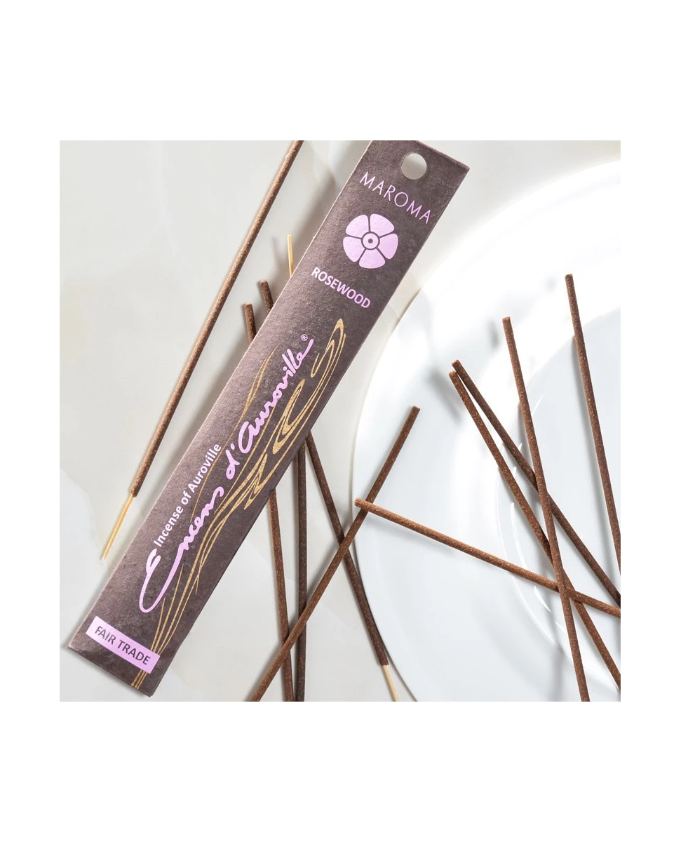 Encens d'Auroville Rosewood (Bois de Rose) - 10 Bâtonnets - Maroma