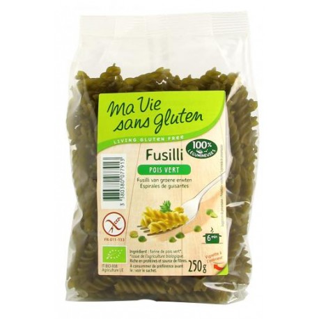 Fusilli au pois vert Sans Gluten 250g-Ma Vie Sans Gluten