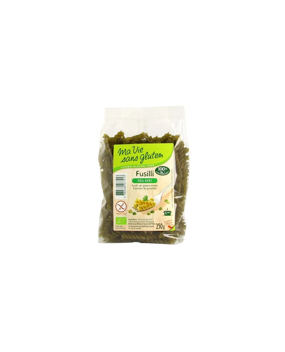 Fusilli au pois vert Sans Gluten 250g-Ma Vie Sans Gluten
