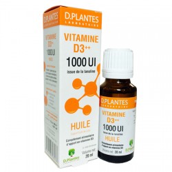 Vitamine D3++ Huile 1000UI - Compte Gouttes 20ml - D.Plantes