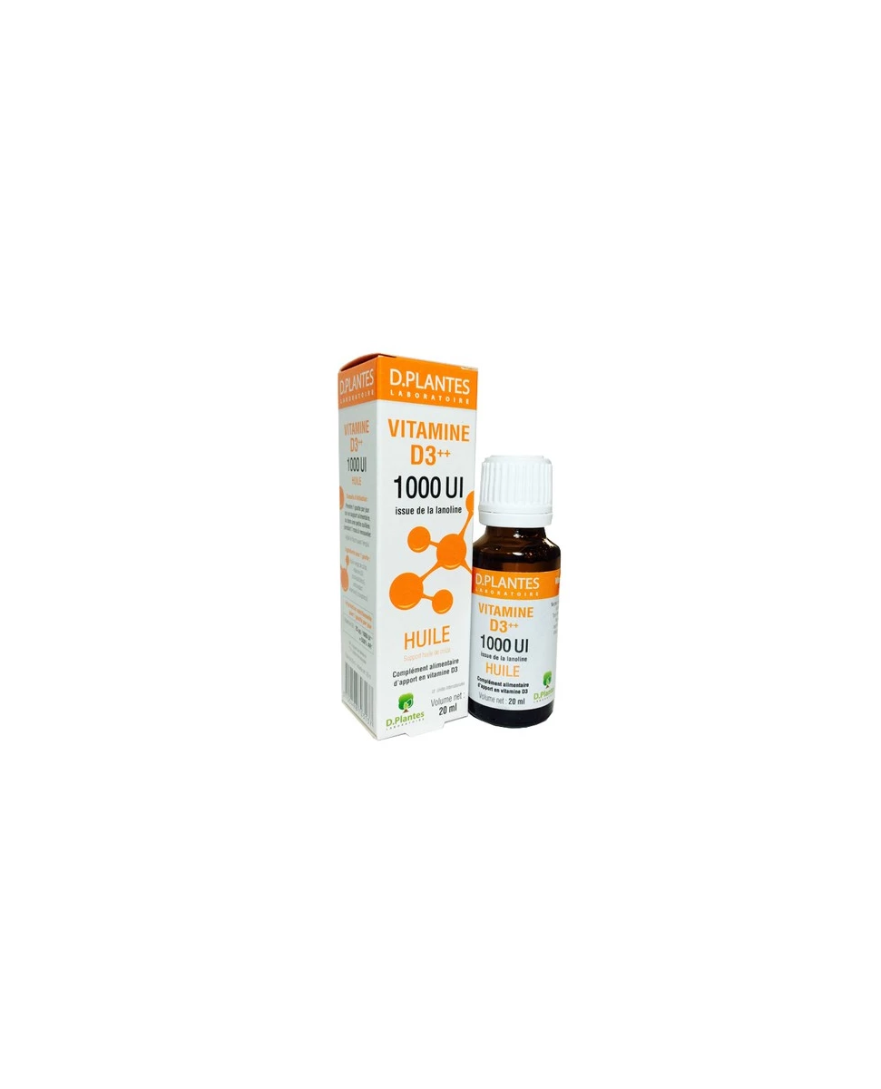 Vitamine D3++ Huile 1000UI - Compte Gouttes 20ml - D.Plantes