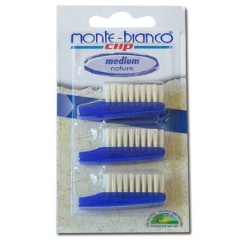 Recharge Brosse à dents Medium  Natural - 3 têtes - Monte-Bianco